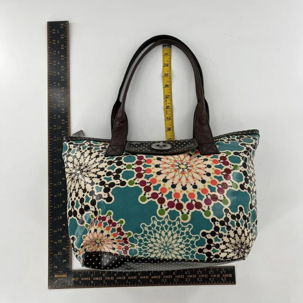 Fossil Key Per Large Tote Coat Satchel Shoulder Bag Kaleidoscope Medallion Multi